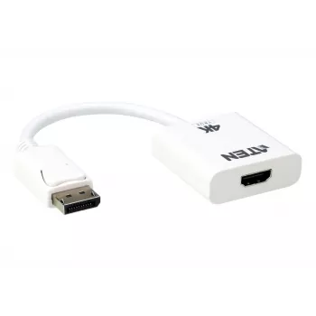 ATEN True 4K DisplayPort į HDMI aktyvus adapteris, 4096 x 2160 pikselių, 60 Hz, baltas, aktyvus vaizdo keitiklis, 0 - 50 °C, -20 - 60 °C