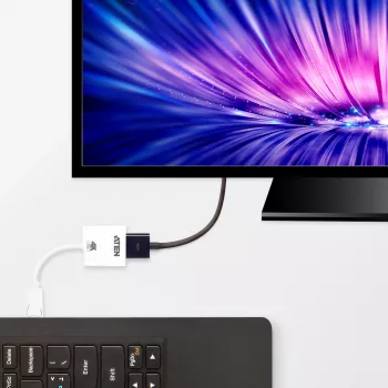 ATEN True 4K DisplayPort į HDMI aktyvus adapteris, 4096 x 2160 pikselių, 60 Hz, baltas, aktyvus vaizdo keitiklis, 0 - 50 °C, -20 - 60 °C
