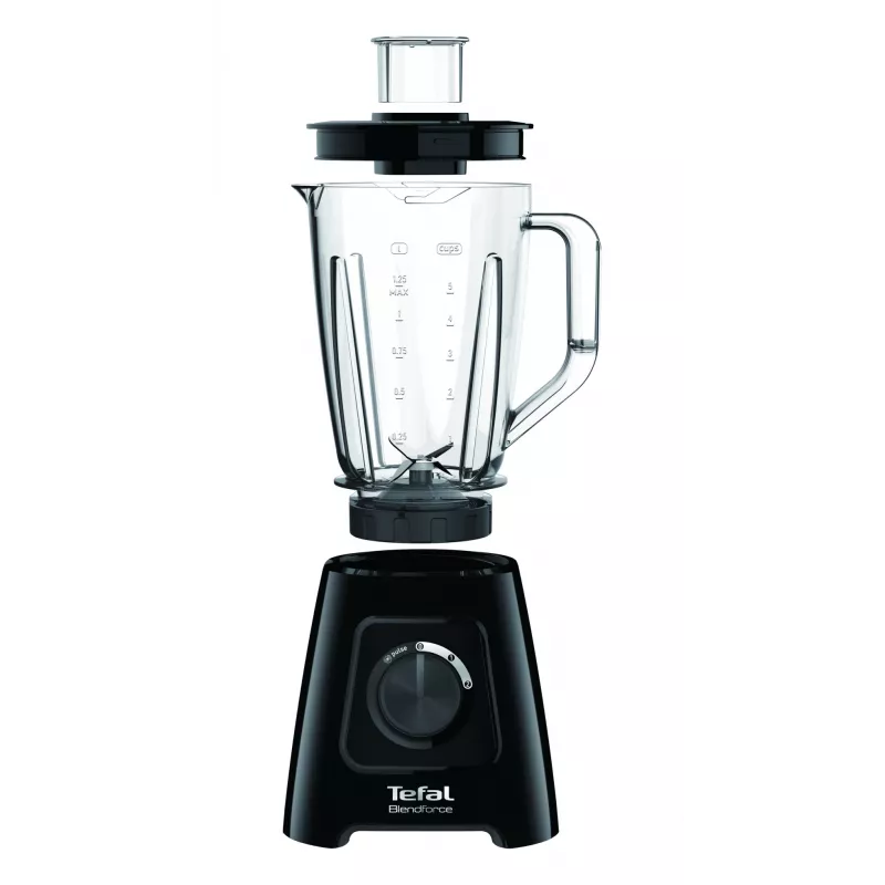 Stalo blenderis Tefal BL4208 — 600 W, 1,25 L plastikinis indas, 2 greičiai, ledo smulkinimas, juodas