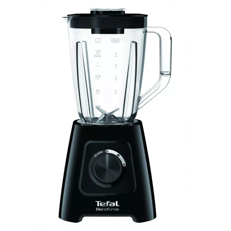 Stalo blenderis Tefal BL4208 — 600 W, 1,25 L plastikinis indas, 2 greičiai, ledo smulkinimas, juodas
