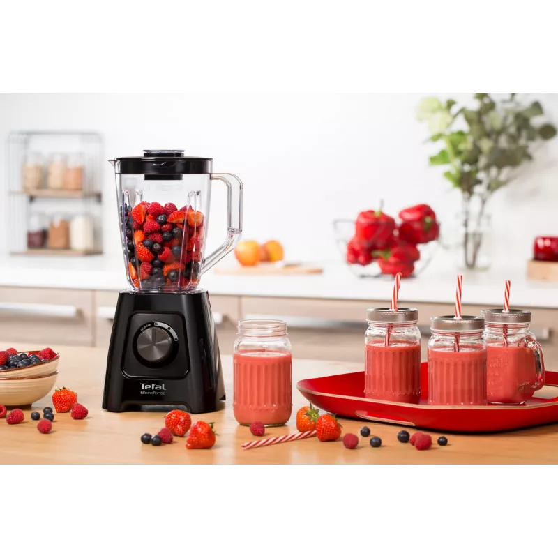 Stalo blenderis Tefal BL4208 — 600 W, 1,25 L plastikinis indas, 2 greičiai, ledo smulkinimas, juodas