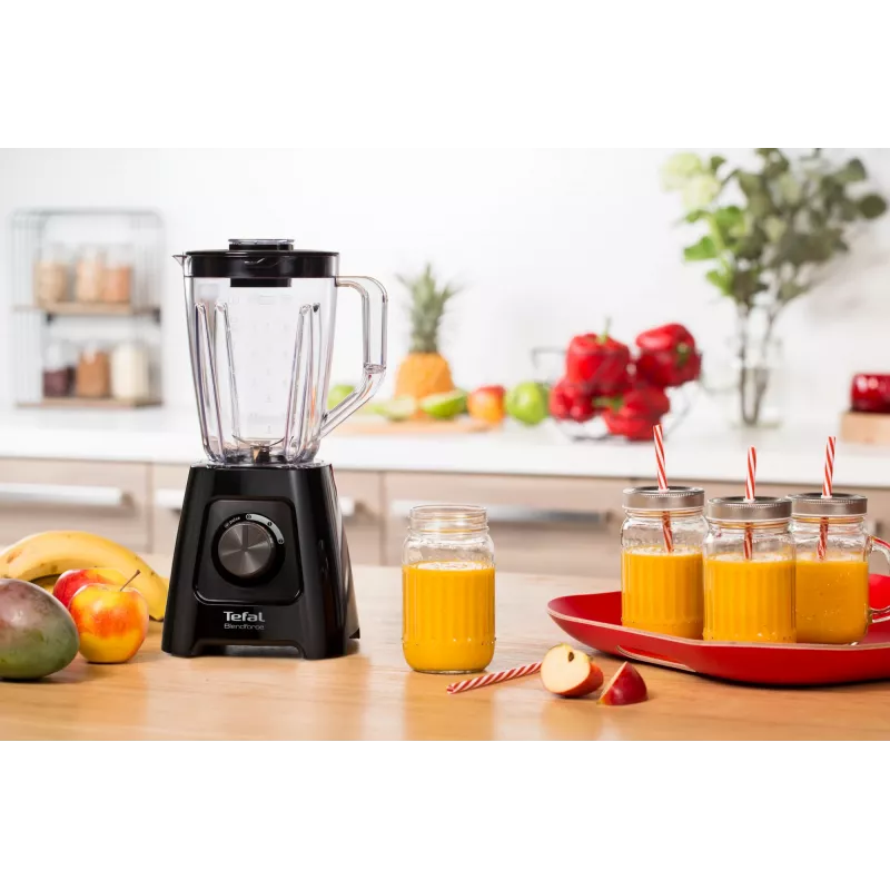 Stalo blenderis Tefal BL4208 — 600 W, 1,25 L plastikinis indas, 2 greičiai, ledo smulkinimas, juodas
