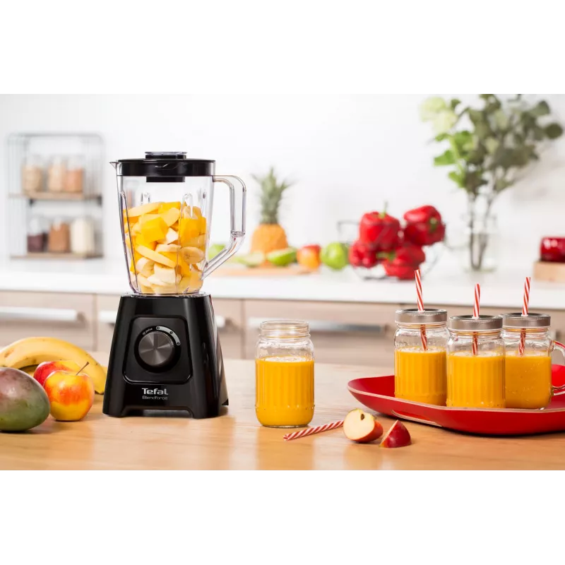 Stalo blenderis Tefal BL4208 — 600 W, 1,25 L plastikinis indas, 2 greičiai, ledo smulkinimas, juodas