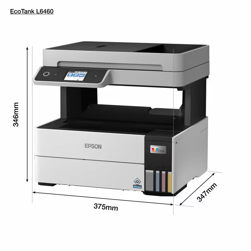 Daugiafunkcis spausdintuvas Epson EcoTank L6460 — rašalinis spalvotas, 4800x1200 dpi, 37 ppm, A4 dvipusis, Wi‑Fi, Ethernet