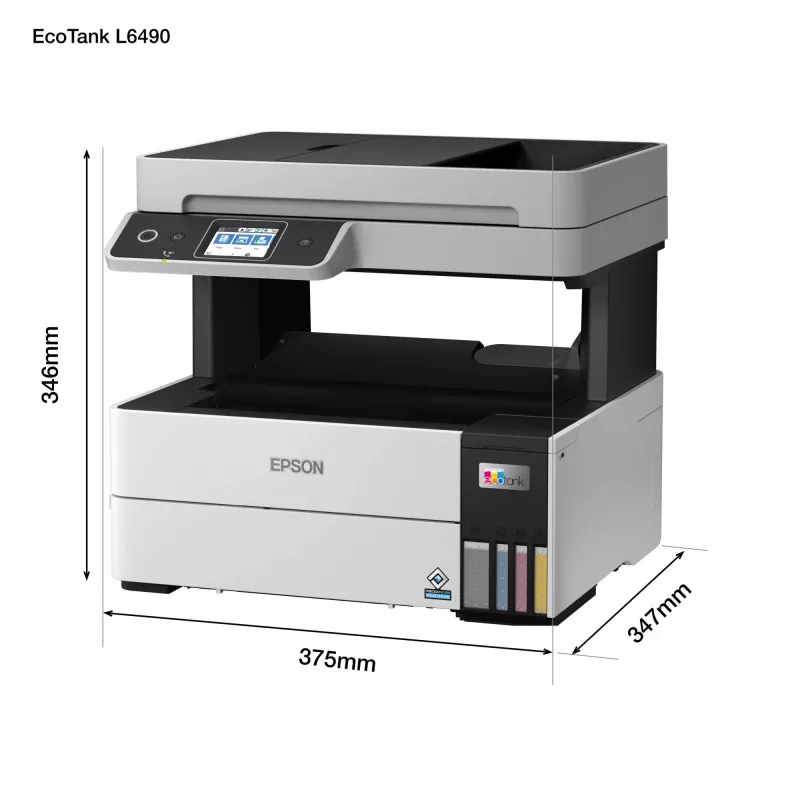 Daugiafunkcinis spausdintuvas Epson EcoTank L6490 — rašalinis spalvotas, 4800x1200 dpi, 37 ppm, A4 dvipusis, Wi‑Fi, Ethernet
