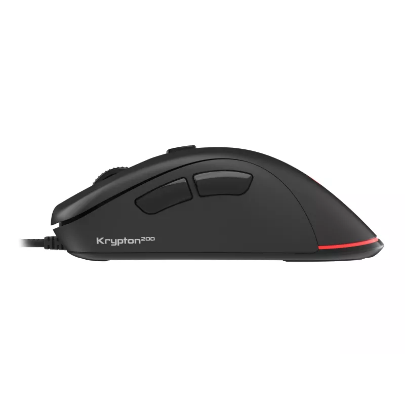 GENESIS Krypton 200 pelė, skirta žaidimams, dešiniarankiams, USB Type-A, optinė, 6400 DPI