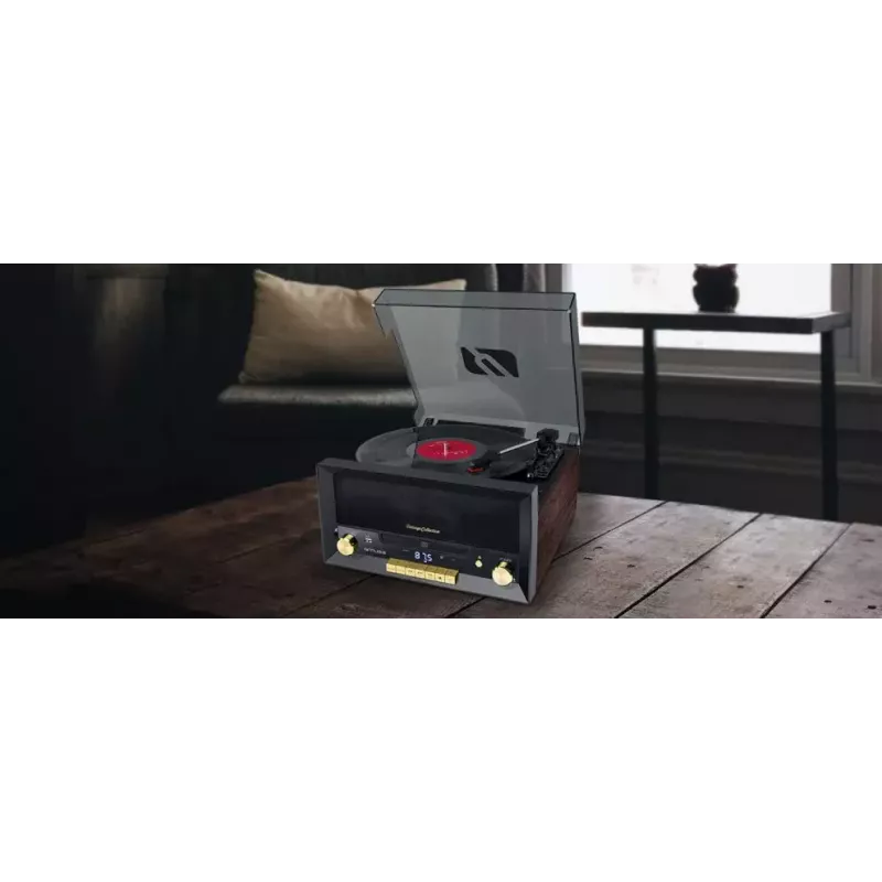 Tiesioginės pavaros audio patefonas Muse MT-112 W — pusiau automatinis, 20 W RMS, 3,5 mm išvestis, LCD, AC 100–240 V