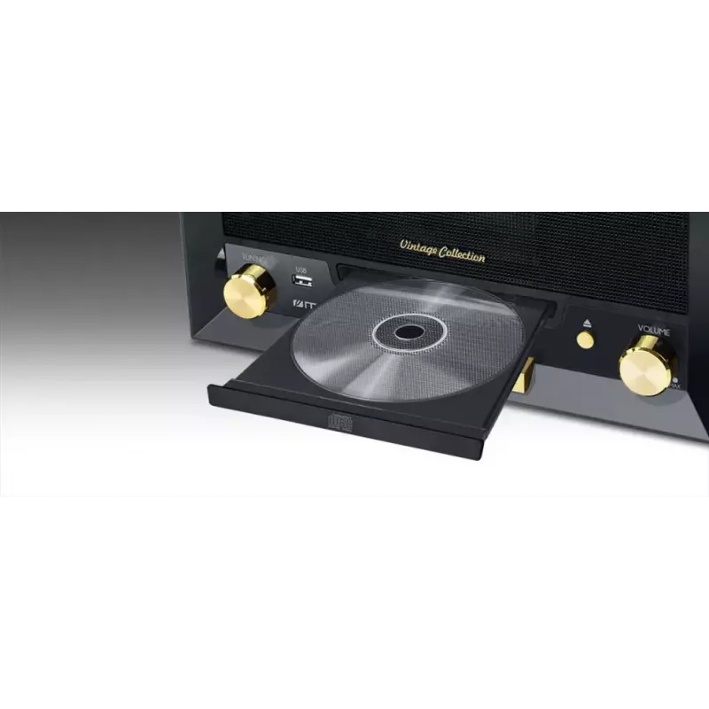 Tiesioginės pavaros audio patefonas Muse MT-112 W — pusiau automatinis, 20 W RMS, 3,5 mm išvestis, LCD, AC 100–240 V