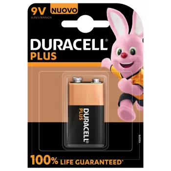 Vienkartinė baterija Duracell 9V Plus 100 Alkaline, 9 V, 1 vnt.