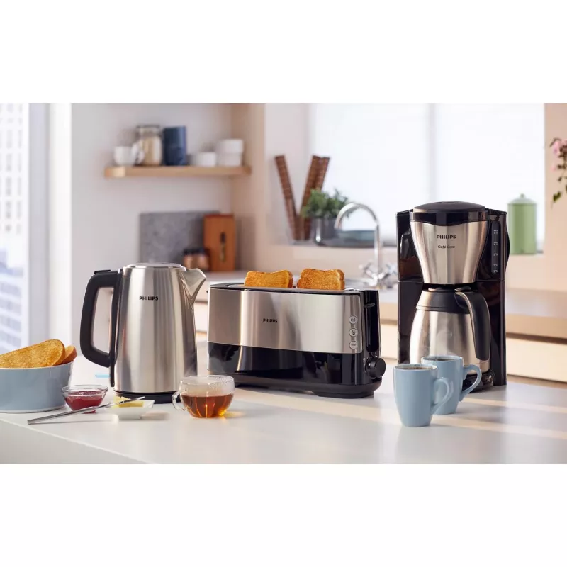 Philips Viva Collection HD9351/90 Virdulys, 1.7 L, 2020 W, Metalinis, Vandens lygio indikatorius, Belaidis, Filtravimas