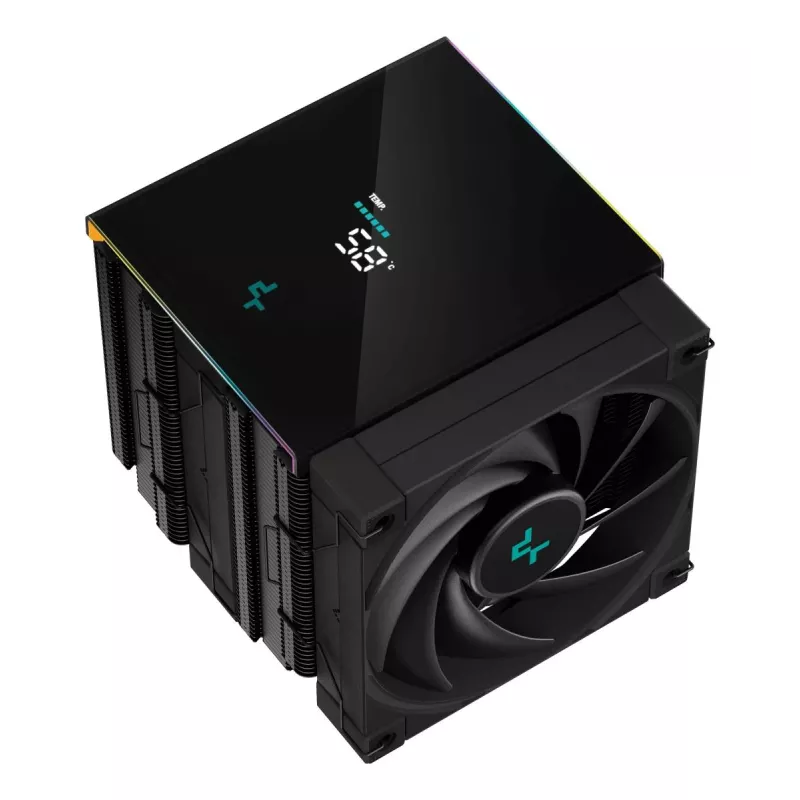 Oro aušintuvas DeepCool AK620 12 cm, du 120 mm ventiliatoriai, 6 šilumos vamzdeliai, TDP 260 W, PWM, FDB, aukštis 160 mm, juodas