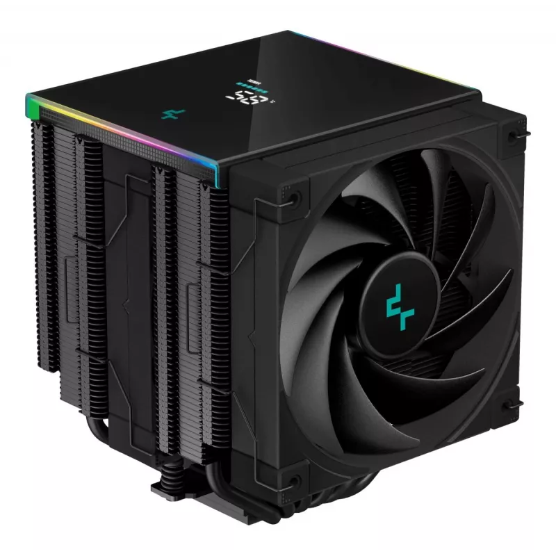 Oro aušintuvas DeepCool AK620 12 cm, du 120 mm ventiliatoriai, 6 šilumos vamzdeliai, TDP 260 W, PWM, FDB, aukštis 160 mm, juodas