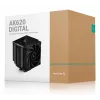 Oro aušintuvas DeepCool AK620 12 cm, du 120 mm ventiliatoriai, 6 šilumos vamzdeliai, TDP 260 W, PWM, FDB, aukštis 160 mm, juodas
