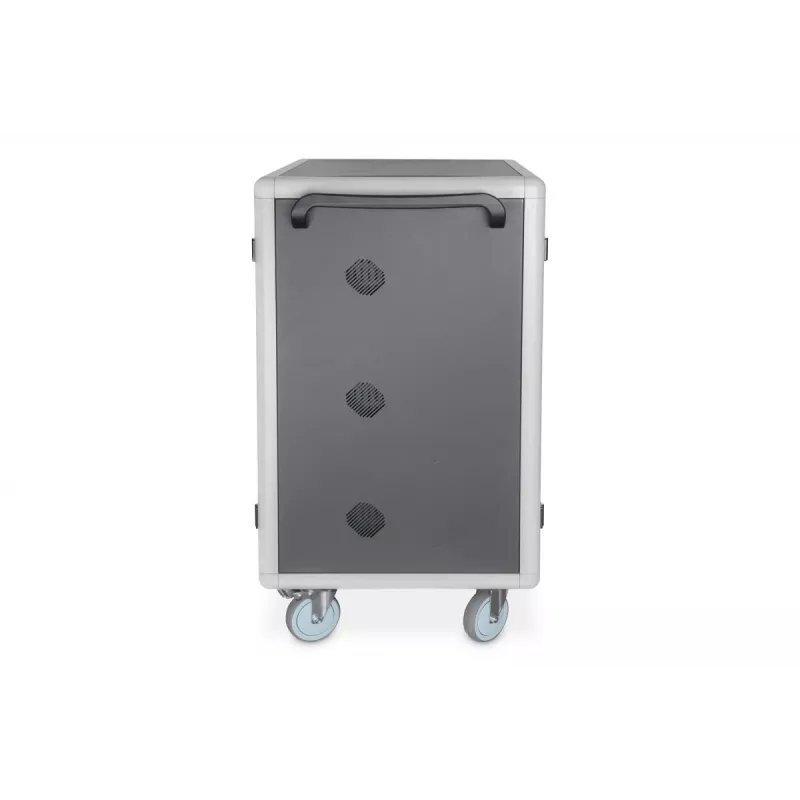 DIGITUS įkrovimo vežimėlis 30 įkrovimo vietų, 15,6 col., juodas 1100 x 700 x 650 mm, su USB, PDU, ventiliatoriumi