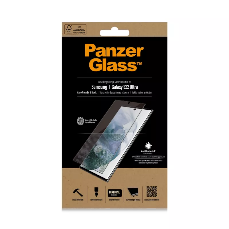 PanzerGlass ® UltraForce1 Samsung Galaxy S22 Ultra 5G | Ekrano apsauga