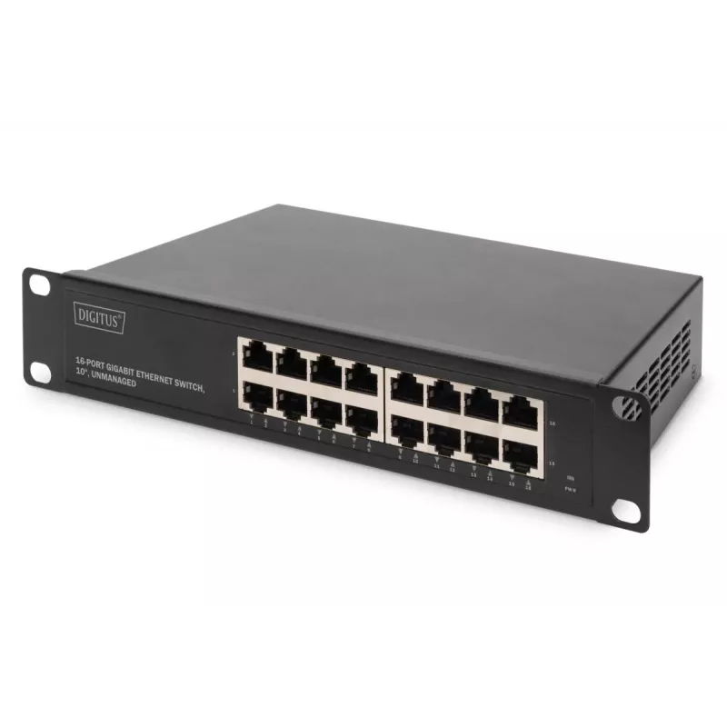 DIGITUS 16 prievadų Gigabit Ethernet jungiklis 10 colių nevaldomas