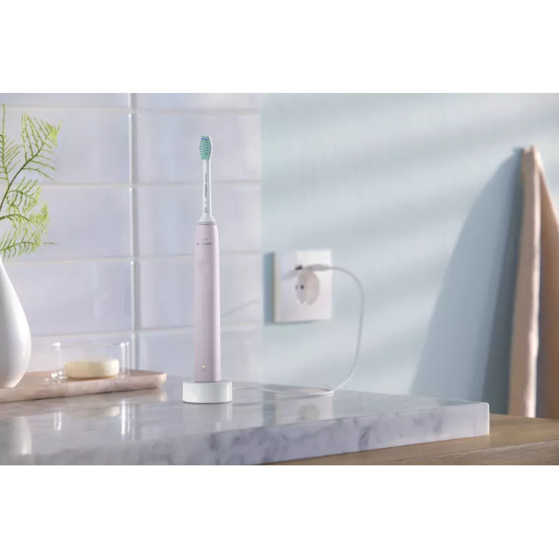 Philips Sonicare 3100 serija 3100 serija HX3675/15 2 vnt. rinkinys elektrinių soninių dantų šepetėlių - juoda ir rožinė