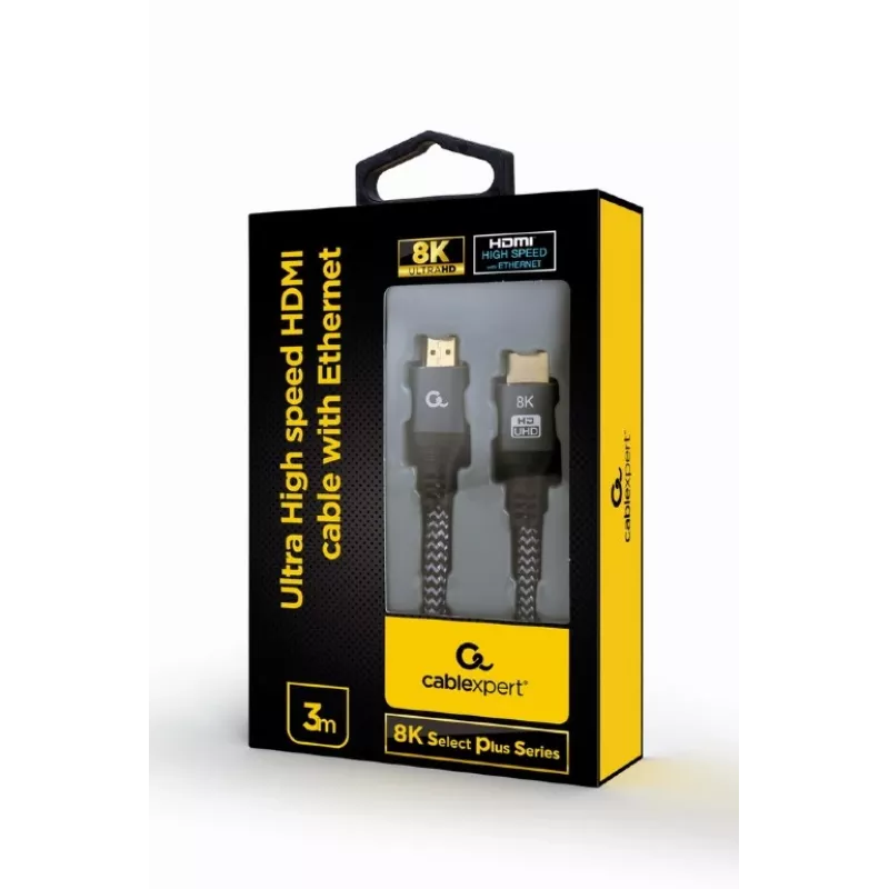 GEMBIRD itin didelės spartos HDMI kabelis su Ethernet, „8K Select Plus Series“, 3 m