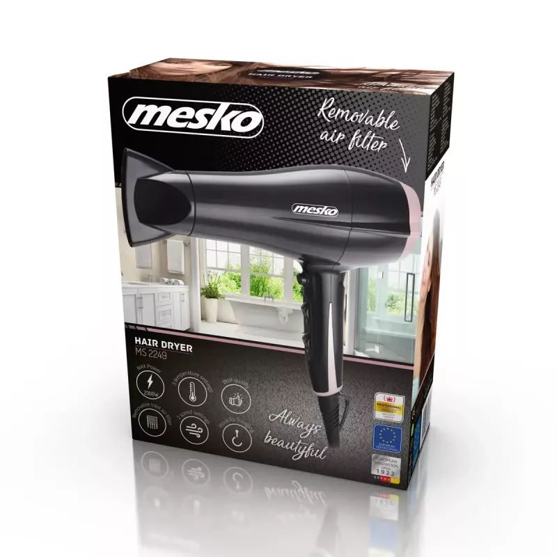 Plaukų džiovintuvas Mesko MS 2249 2000 W juoda/rožinė