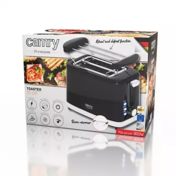 Skrudintuvas Camry Premium CR 3218 2 riekėms 900 W juodos ir sidabrinės spalvos