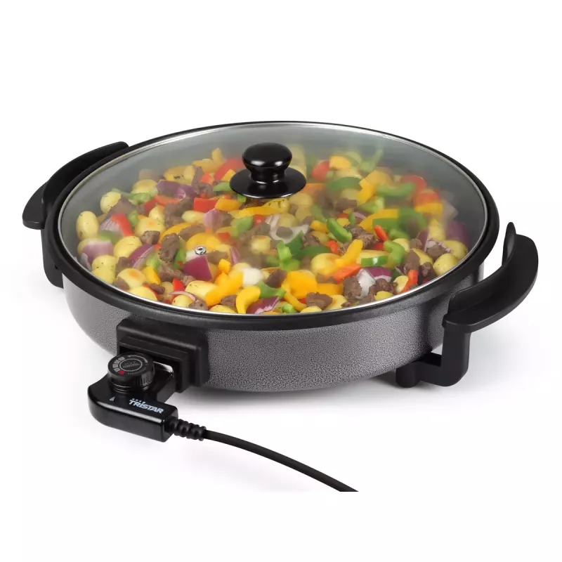 Grill Pan Tristar PZ-2964 Multifunctional Round Juoda 40 cm