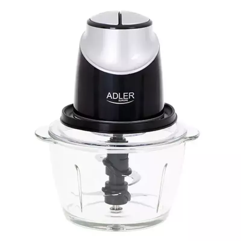 Elektrinis maisto smulkintuvas Adler AD 4082, 1,2 l stiklinis dubuo, 300 W, 2 greičiai, impulsinis, nerūdijančio plieno peiliai