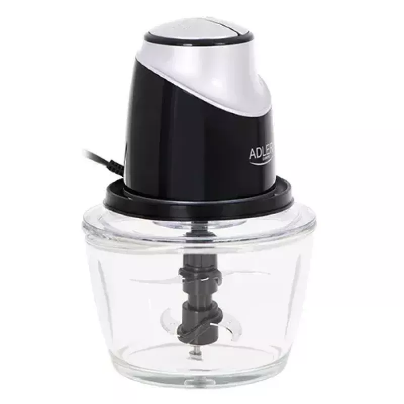 Elektrinis maisto smulkintuvas Adler AD 4082, 1,2 l stiklinis dubuo, 300 W, 2 greičiai, impulsinis, nerūdijančio plieno peiliai