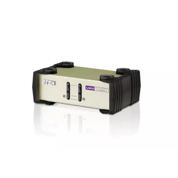 ATEN 2 prievadų USB - PS/2 VGA KVM jungiklis (su KVM kabeliais), 2048 x 1536 pikseliai, QXGA, 0,72 W, šviesiai pilkas