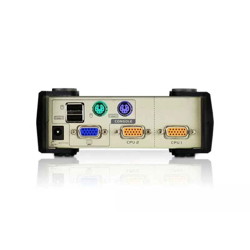 ATEN 2 prievadų USB - PS/2 VGA KVM jungiklis (su KVM kabeliais), 2048 x 1536 pikseliai, QXGA, 0,72 W, šviesiai pilkas