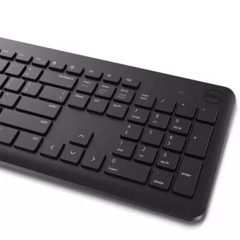 Belaidės klaviatūros ir pelės rinkinys Dell KM3322W — viso dydžio QWERTY, RF belaidis, juodas, biuro naudojimui
