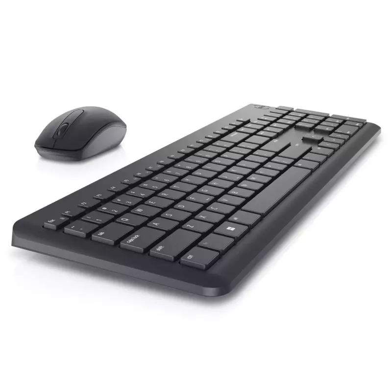 Belaidės klaviatūros ir pelės rinkinys Dell KM3322W — viso dydžio QWERTY, RF belaidis, juodas, biuro naudojimui