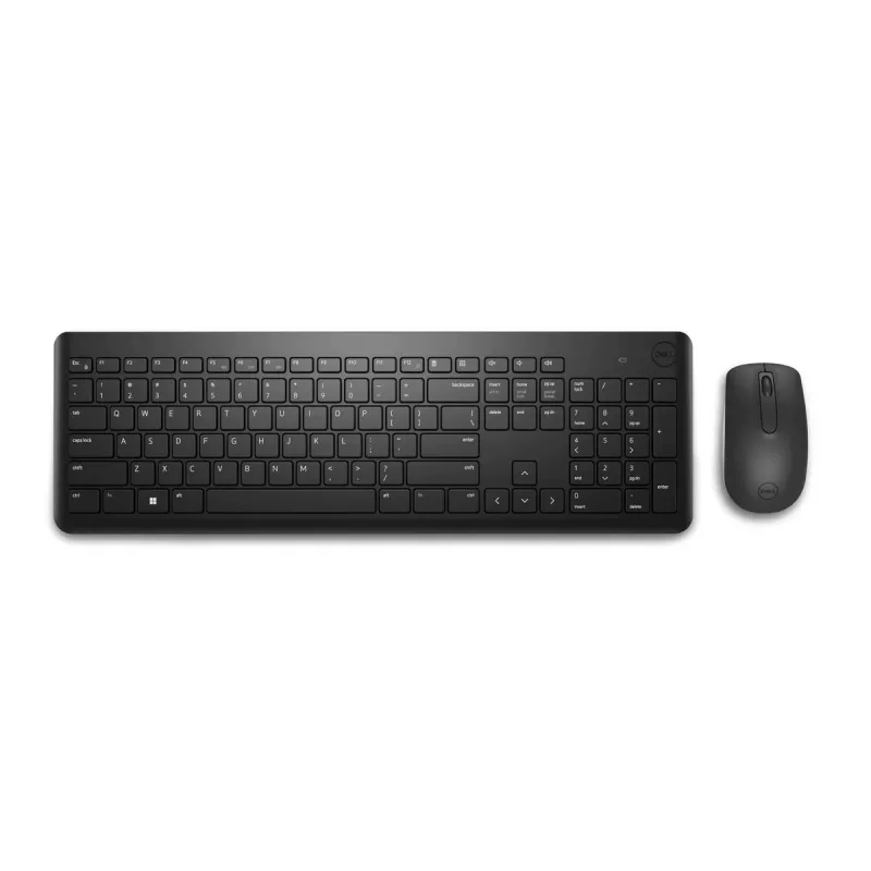 Belaidės klaviatūros ir pelės rinkinys Dell KM3322W — viso dydžio QWERTY, RF belaidis, juodas, biuro naudojimui