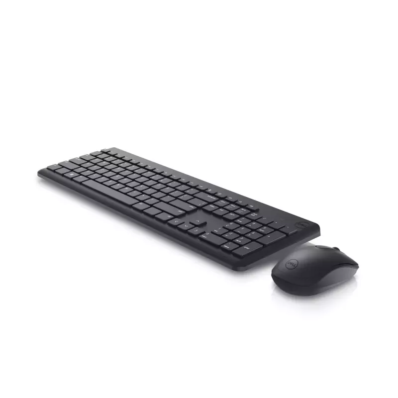 Belaidės klaviatūros ir pelės rinkinys Dell KM3322W — viso dydžio QWERTY, RF belaidis, juodas, biuro naudojimui