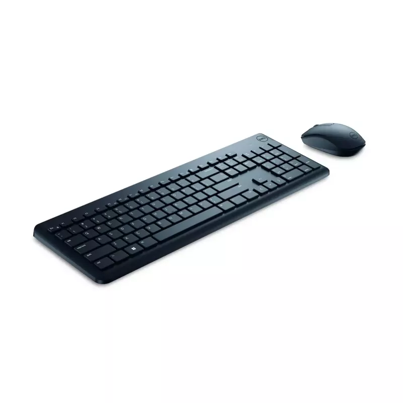 Belaidės klaviatūros ir pelės rinkinys Dell KM3322W — viso dydžio QWERTY, RF belaidis, juodas, biuro naudojimui