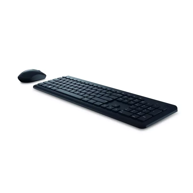 Belaidės klaviatūros ir pelės rinkinys Dell KM3322W — viso dydžio QWERTY, RF belaidis, juodas, biuro naudojimui