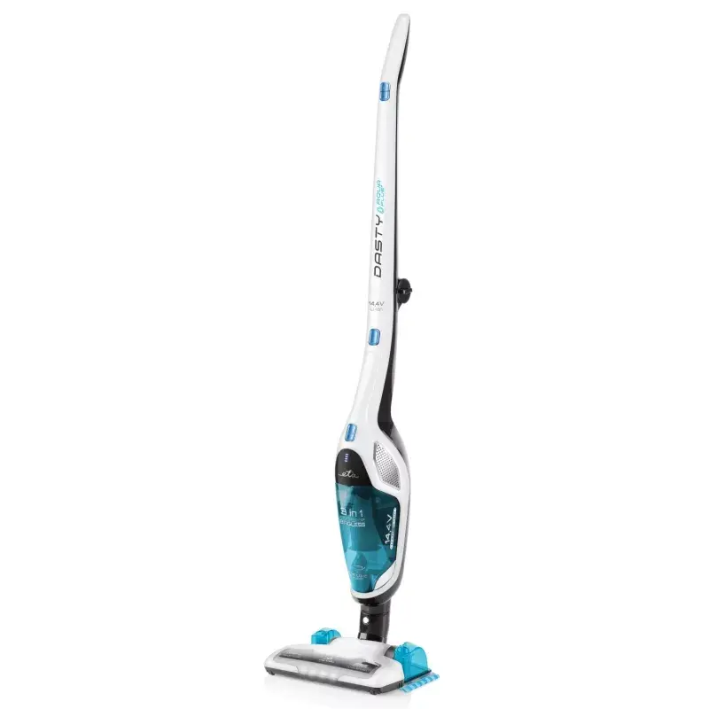 Bevielis dulkių siurblys ETA Dasty AquaPlus ETA344790010 — 95 W variklis, 14,4 V baterija, iki 45 min., rankinis ir rankinis prietaisas, balta/mėlyna