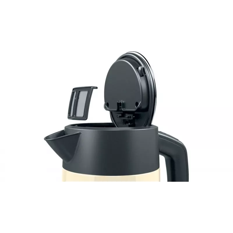 Elektrinis virdulys Bosch TWK4P437 1,7 L, 2400W, nerūdijančio plieno korpusas, belaidis, smėlio/juodos spalvos