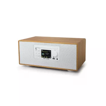 Asmeninis radijo imtuvas Muse M-695 DBTW — DAB/DAB+/FM skaitmeninis tiuneris, 2,8 colio TFT, 60 W RMS, AC/DC, medžio/baltos spalvos