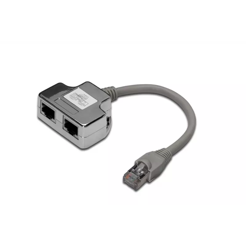 DIGITUS CAT 5e jungiamasis kabelio adapteris 2x RJ45 lizdas į 1x RJ45 kištukas 0,19 m