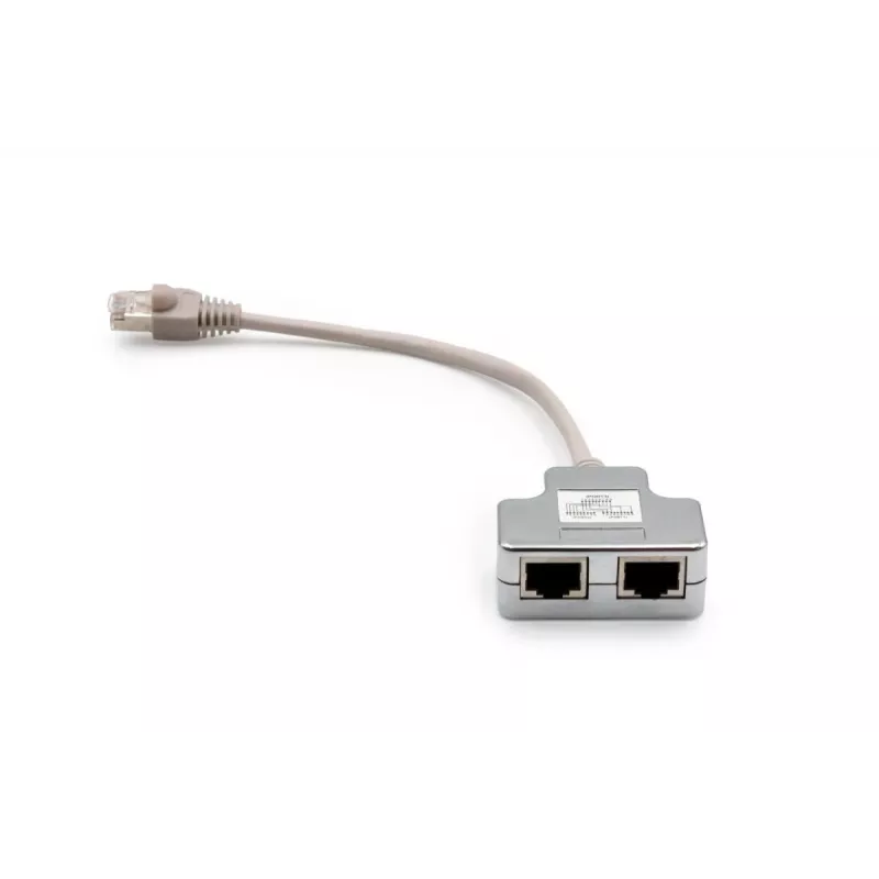 DIGITUS CAT 5e jungiamasis kabelio adapteris 2x RJ45 lizdas į 1x RJ45 kištukas 0,19 m