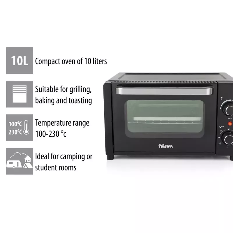 Mini orkaitė Tristar OV-3615 10L 800W Juoda Laisvai pastatoma