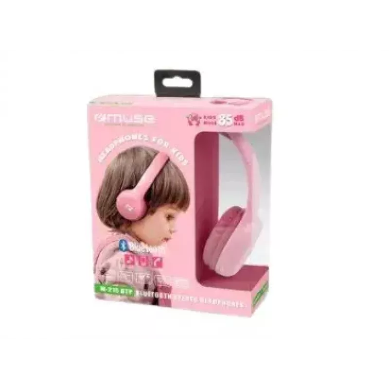 Belaidės ant ausies dedamos ausinės muse M-215 BTP, Bluetooth, galvos juosta, 115 g, rožinės