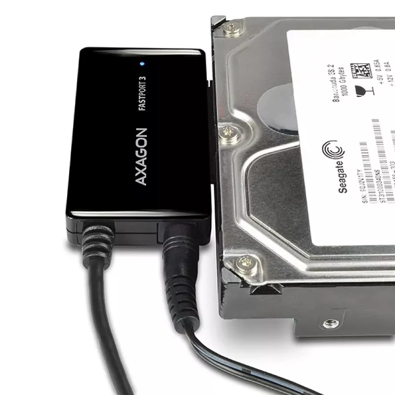 Axagon ADSA-FP3 USB 3.0 - SATA 6G adapteris, skirtas prijungti visus SATA diskus ir įrenginius