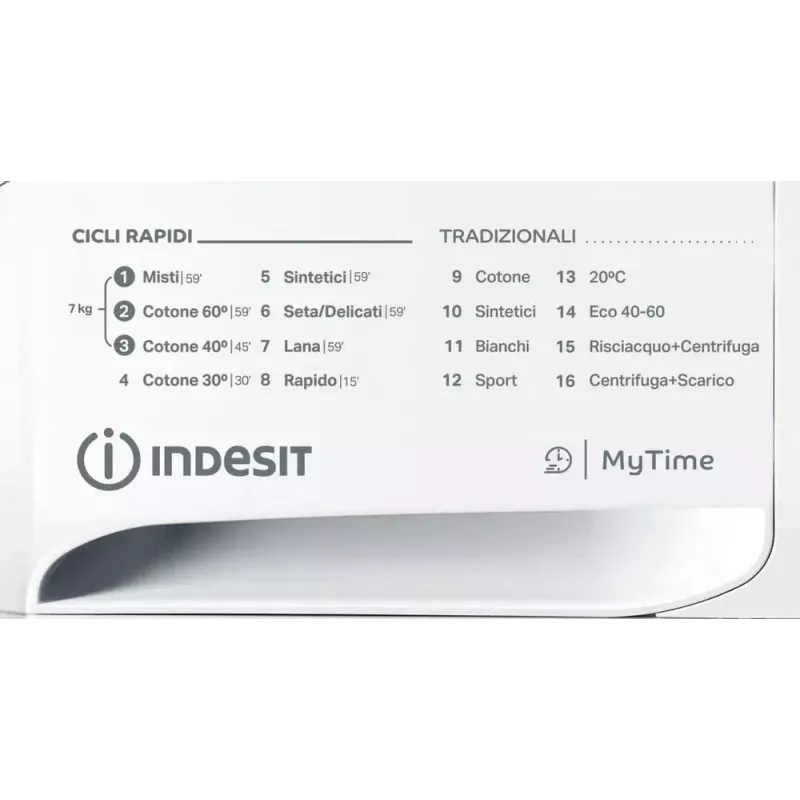 Skalbimo mašina su priekiniu pakrovimu Indesit MTWA 71252 W IT — 7 kg, 1200 aps./min., E klasė, balta