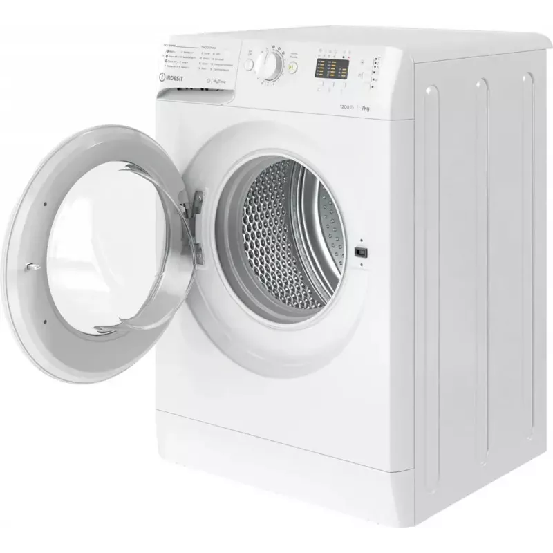 Skalbimo mašina su priekiniu pakrovimu Indesit MTWA 71252 W IT — 7 kg, 1200 aps./min., E klasė, balta