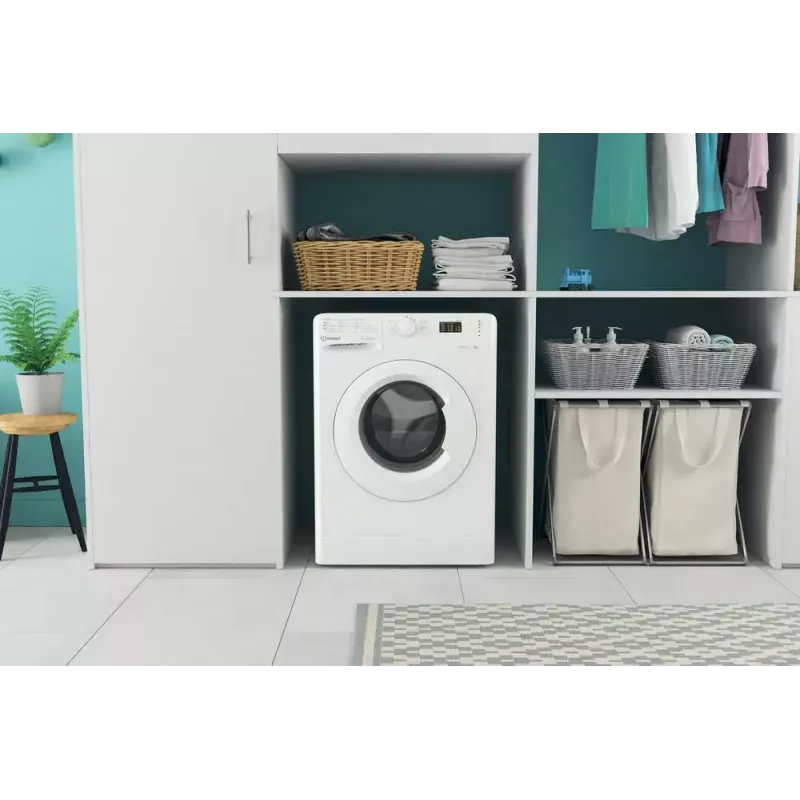 Skalbimo mašina su priekiniu pakrovimu Indesit MTWA 71252 W IT — 7 kg, 1200 aps./min., E klasė, balta