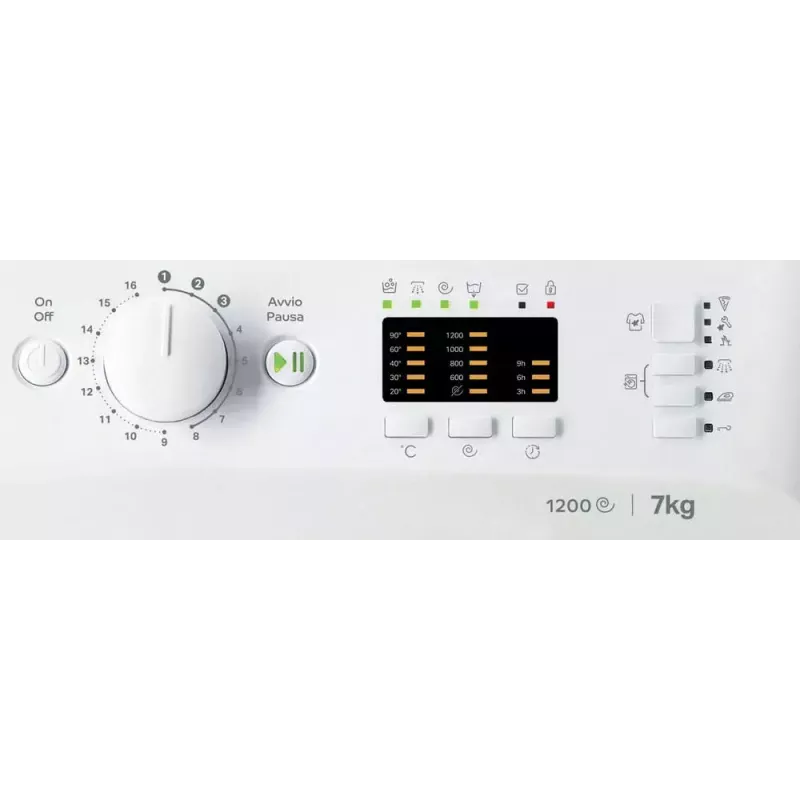 Skalbimo mašina su priekiniu pakrovimu Indesit MTWA 71252 W IT — 7 kg, 1200 aps./min., E klasė, balta