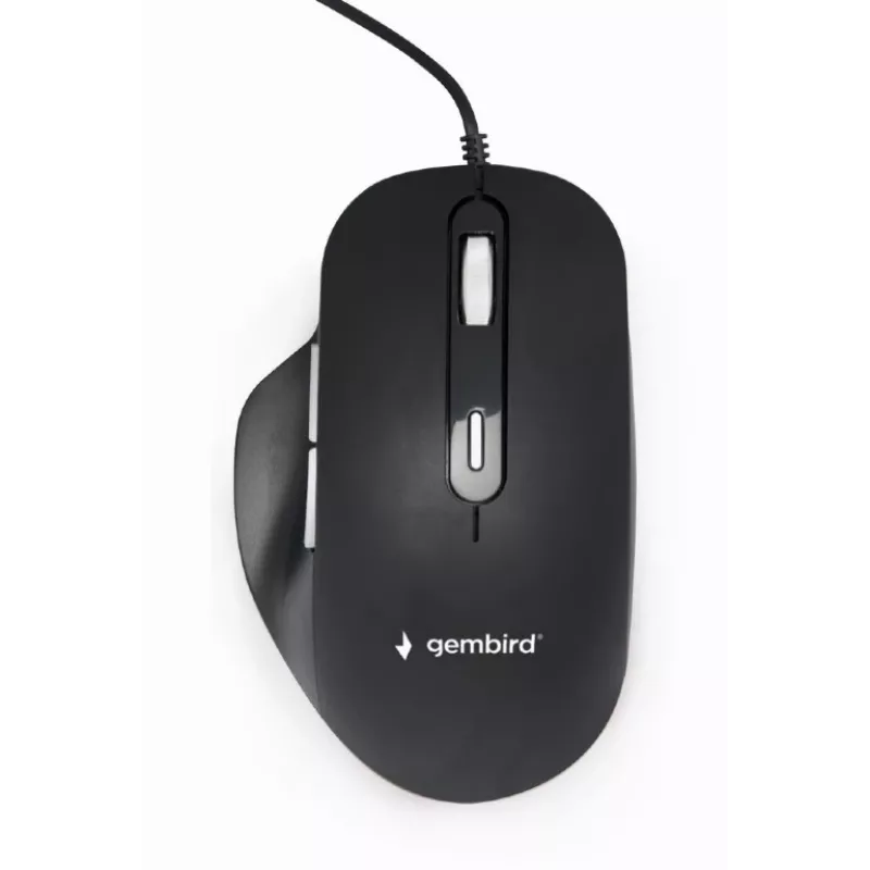 GEMBIRD optinė LED pelė MUS-6B-02 laidinė USB - 6 mygtukų ratukas juoda