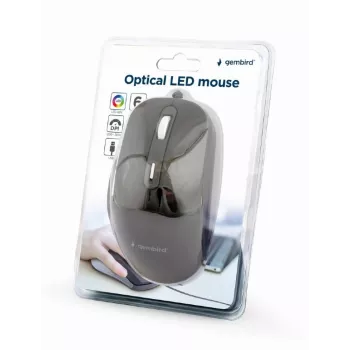 GEMBIRD optinė LED pelė MUS-6B-02 laidinė USB - 6 mygtukų ratukas juoda