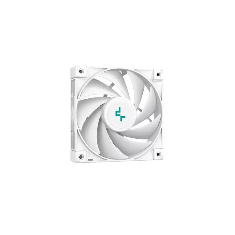 Oro aušintuvas DeepCool AK400 WH — 4×6 mm variniai šilumos vamzdeliai, 120 mm FDB ventiliatorius, 1850 RPM, 66,47 CFM, tinka LGA 1700 ir įprastiems Intel/AMD lizdams, baltas